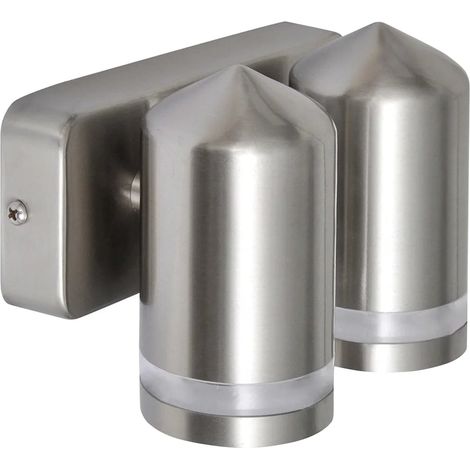 Aplique de pared LED moderno para jardín exterior 16 x 11,8 x 11 cm con luz brillante en acero inoxidable negro 020045843 (1/5)