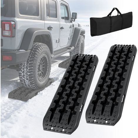 Wolketon Placas de arena para coche de PP negro con bolsa de transporte ayuda para arrancar en arena, barro y nieve (1/5)