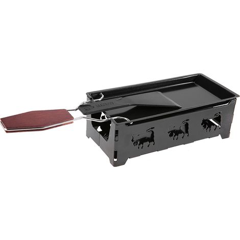 Plaque de cuisson portable antiadhésive à raclette avec poignée en bois (1/5)