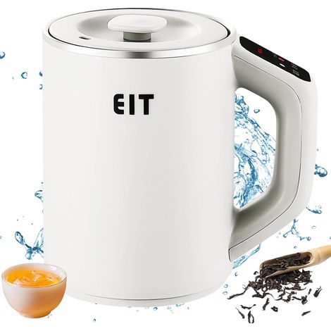 800-ml-Wasserkocher – Kleiner 300-W-Reisewasserkocher – 5 Minuten Schnellkochzeit – Reisewasserkocher – Kleiner tragbarer Campingwasserkocher für Tee und Kaffee (Weiß)