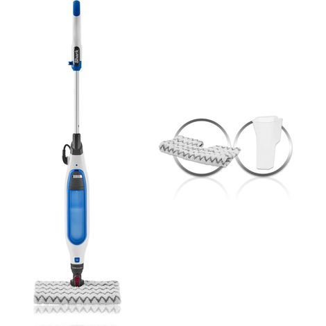 Shark Klik N 'Flip Steam Mop, Scopa a Vapore Manuale, Cavo 6 m, per Pavimenti Duri, 2 Panni Lavabili, Serbatoio Capacità di 375 ml, Riscaldamento in 30 Secondi, Bianco/Blu, S6001EU (1/4)