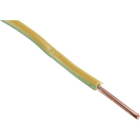 RS PRO Conduit, section: 4 mm² 100m, 450/750 V 32 A Vert/Jaune H07V-U 6491X ( Prix pour Bobine de 100 Mètres )