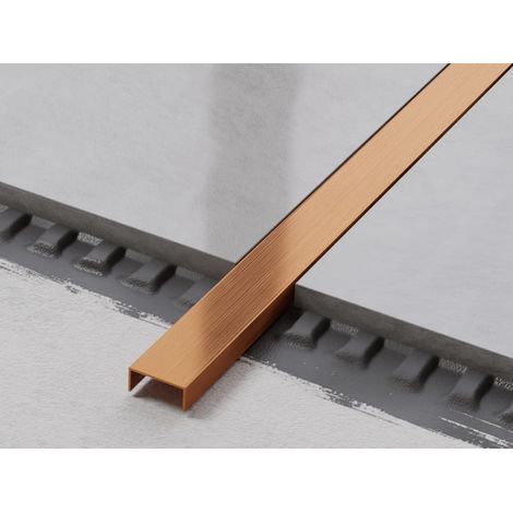 Profilo U di raccordo rettificato in acciaio inossidabile 2cm x 244cm - Rame satinato (1/3)