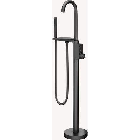 Robinet mitigeur thermostatique de baignoire au sol - Gun métal
