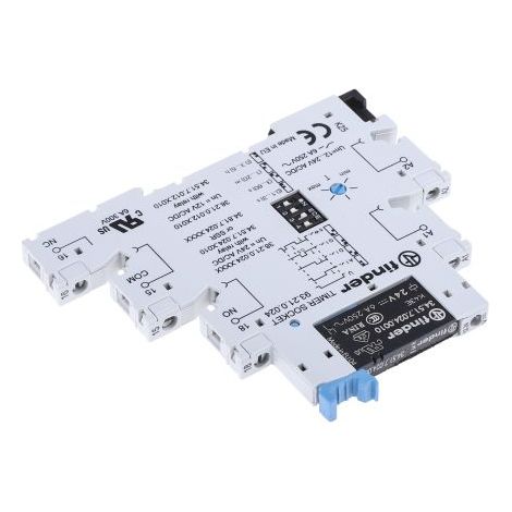 Relais temporisé Finder 38 Series, 24V c.a. / V c.c., Rail DIN, 1 contact ( Prix pour 1 ) (1/4)