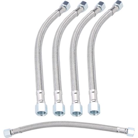 5 Stück 14 x 1,5 Innengewinde Luftkompressor-Elementschlauch Bremsgeräuscharm ölfrei Leitung 50 cm (1/5)
