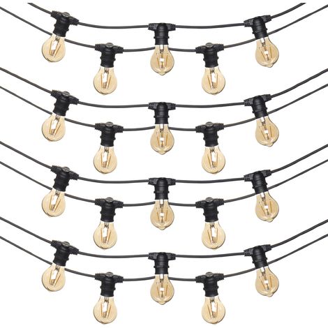 Litecraft Arnold Festoon String Lights Outdoor 20 Light Garden Fitting - Black (1/5)