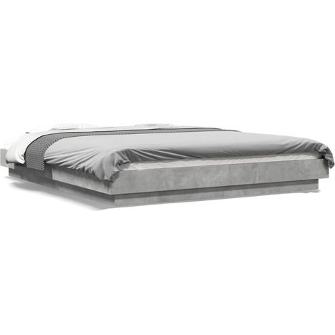 Maison Exclusive - Estructura cama con luces LED madera gris horm