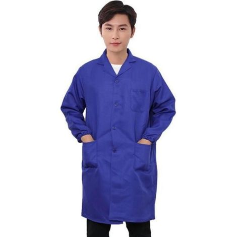 Blouse de Travail Idéale Blouse de Travail Atelier Blouse Contre Maitre Blouse travaux Pratique Lycée - 3 poches Blouse Bleu (1/3)