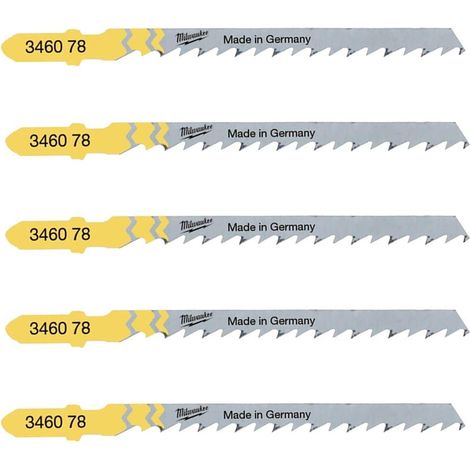 Lama per seghetto alternativo Milwaukee t244d corpo stretto 75 mm 5 pezzi (1/2)