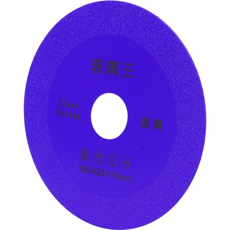 Disque de scie diamanté en carbure de tungstène de 10 cm (4 pouces) à lame fine, pour le meulage de carreaux de céramique, de verre et de bouteilles (violet). (1/5)