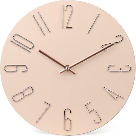 Moderne 30 cm Wanduhr, geräuschlos (kein Ticken), batteriebetrieben, aus Holz (1/5)