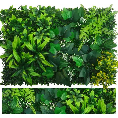 Artificial Plant Wall Panels 40×60 cm – 4 Pieces, Interlocking, Ideal for Office, Shop, Wedding, and Garden (1/5)