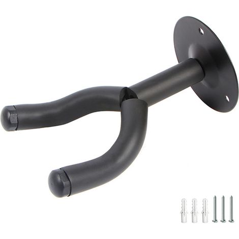 Lot de 4 crochets muraux pour guitare, support métal rond noir universel pour guitare acoustique, électrique et basse (1/5)