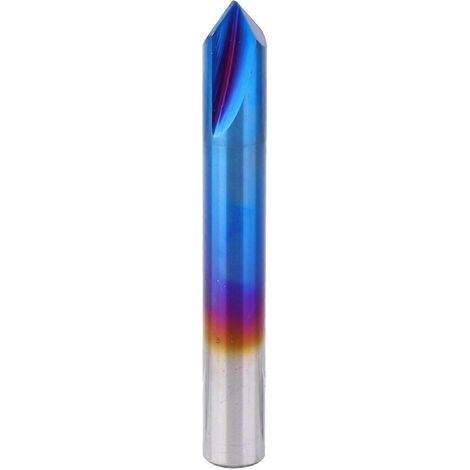 90°-Fasenfräser, 2 Schneiden, blau beschichtet, Hartmetall, 10 x 75 mm