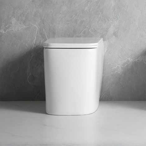 WC a pavimento bianco lucido filo muro scarico a parete FT54D (1/5)
