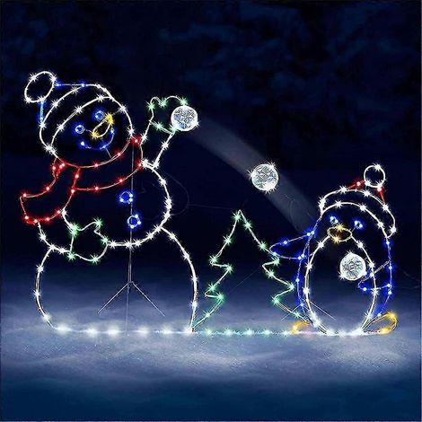 Guirlande lumineuse LED bonhomme de neige pour Noël, décorations de Noël extérieures, guirlandes lumineuses américaines (1/4)