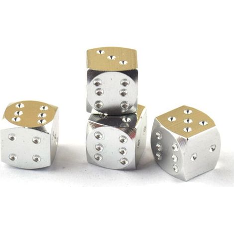 Lot de 4 bouchons de valve de pneu en métal argent (1/3)