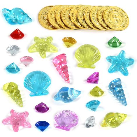 34 Pieces Diving Toys, Children's Swimming Toys, Diving Toys, Diving Toy Child Gem Diving Underwater Toy Pool Treasure Hunting Game for Pool Parties (1/5)