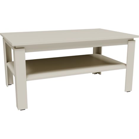 Tavolino da caffè CR3-STERN 90cm cashmere con ripiano per soggiorno e ufficio