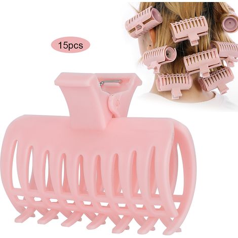 15 Haarlockenclips, rosa Haarstyling-Accessoire (1/5)