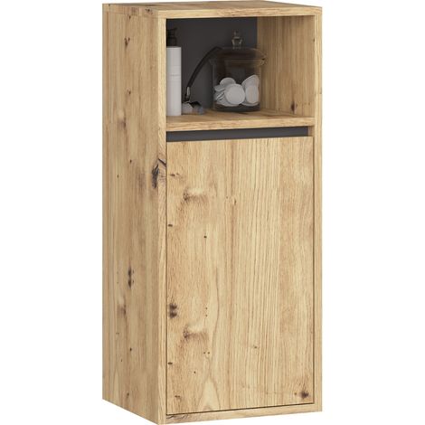 Mobile bagno sospeso VAMI Rovere Artisan, Grigio Grafite 35 cm 1 anta 35x30x80 cm (1/5)