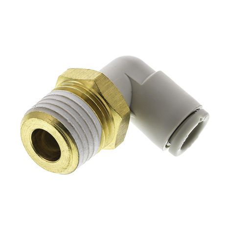 Adaptateur fileté coudé SMC KQ2 vers Enfichable 6 mm R 1/8 Mâle ( Prix pour Sachet de 10 )