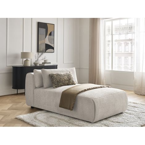 BOBOCHIC - Méridienne avec têtière pour canapé modulable JANA tissu texturé   Beige