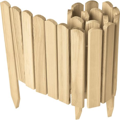 Garronda clôture de Jardin en Bois Bordure Jardin Cloture Jardin Exterieur, Palissade Bordurette Longueur: 100 cm GD-0148 (Naturel (Non imprégné), Hauteur : 30 cm)