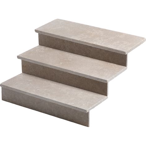 Dessus de marche Pierre d'Egypte Beige 100x35x3 cm Bord Droit (à l'unité) - RO'MA NATURE (1/5)