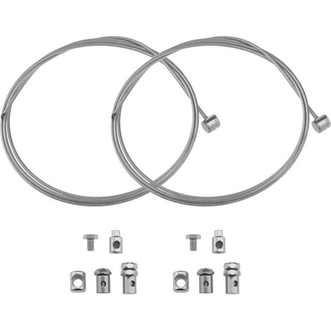 Lot de 2 kits de réparation de câble d'embrayage d'accélérateur avec manchon de mamelon sans soudure et ensemble d'écrous compatibles avec tondeuse à gazon Rotovator Ride On 100 cm (1/5)