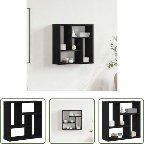 Holzregal - Wandregal Schwarz Eichen-Optik 45x16x45 cm Holzwerkstoff (1/5)