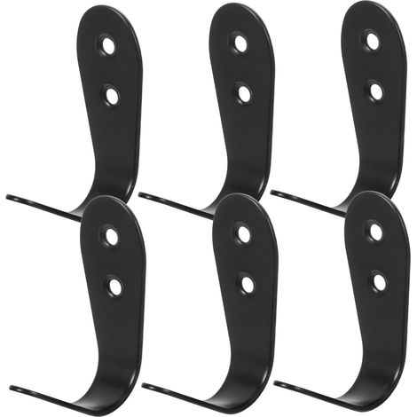 12 crochets muraux, inox, noir, pour rangement et serviettes (1/5)
