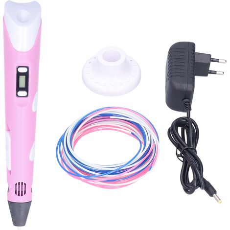 Stylo 3D pour enfants avec écran LCD, dessin et graffiti, cadeau, prise UE 110-240 V, rose, 5 V, version anglaise (1/5)
