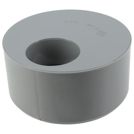 Enchufe reductor de PVC incorporado 125 mm macho, 50 mm hembra.