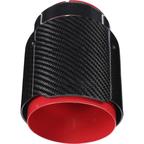 Embout d'échappement universel en fibre de carbone brillant rouge, entrée 3,1 pouces, sortie unique 4 pouces, tuyau droit (1/5)