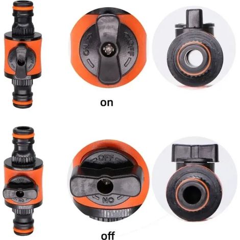 (1 pièce) Raccord de robinet d'arrêt égal 16 mm pour tuyau d'arrosage, adaptateur de robinet en plastique, joint rapide pour arrosage, irrigation et lavage de voiture.