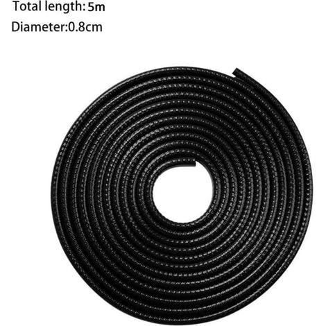 5m Bildörrskydd - Liste anticollision PVC, Kantskydd - Enkel Installation - Svart