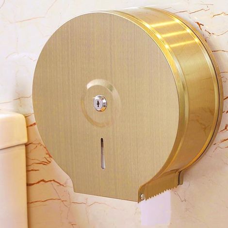 Irovami Porte-papier toilette multifonctionnel grande capacité en acier inoxydable, couleur or