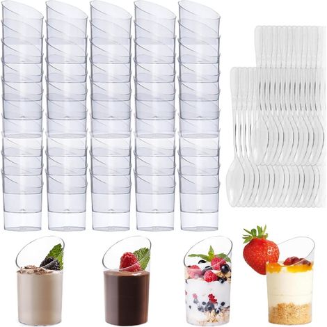 Lot 50 verres à doigts réutilisables pour puddings et desserts (1/5)