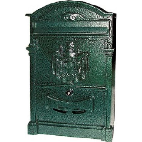 CASSETTA POSTA in ALLUMINIO Verde Martellato PER ESTERNI mod.GLORIA - POSTALE LETTERE