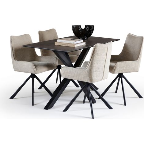 Conjunto de mesas y sillas para comedor Norsica 934 , 76x80x135cm, Diámetro: 0, Número de asientos: 4, Estilo: Contemporary