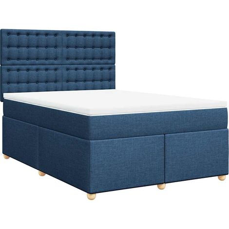 Giroletto a Molle con Materasso Blu 140x190 cm in Tessuto vidaXL (1/5)