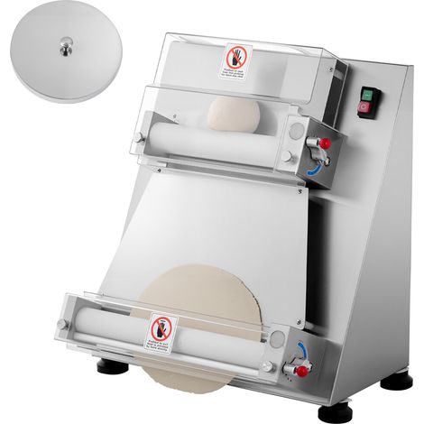 Mophorn Elektrische Pizzateigpresse 355,6 mm mit Edelstahl-Pressplatte, 390 W Brotpresse für den gewerblichen Einsatz, Teigformmaschine mit einstellbarer Dicke und Pressdeckel
