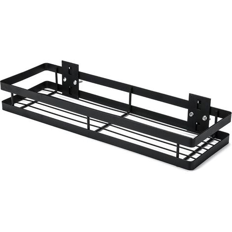 Étagère de douche Étagère de cuisine visser acier noir 40 x 12 x 5.5 cm (1/4)