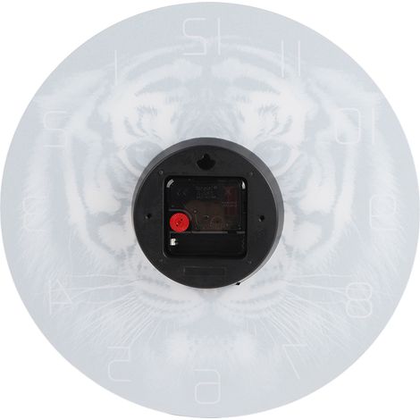 Dekorative runde Acryl-Wanduhr mit Tigermotiv, für Büro oder Schlafzimmer. (1/5)