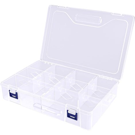 Praktische Aufbewahrung: Transparente Box mit Doppel-Schnalle, Sortierbox mit 10 Fächern (1/5)