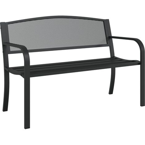 Maison Exclusive - Panchina da Giardino 119 cm Nera in Acciaio