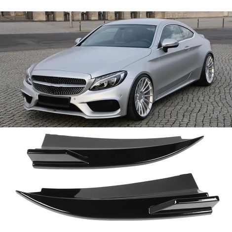 Diffuseur de pare-chocs arrière et bas de caisse (une paire, gauche et droite) pour Mercedes-Benz Classe C Coupé C205 AMG Line C43 C63 2015-2021 (ZST-270) Noir brillant (1/5)