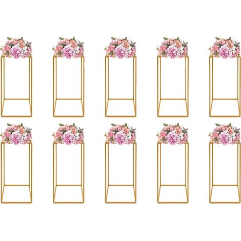 Ensemble de Support à Fleurs, Matériau en Acier Premium, Support Rectangulaire Géométrique, Poids de 44 lbs, Style Moderne, Polyvalent pour Événements (1/5)